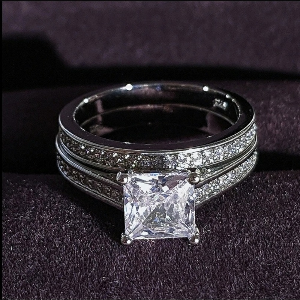 Princess Cut Bridal FiNAL DROP Fashion Jewelry will not Tarnish or Fade - Picture 5 of 8